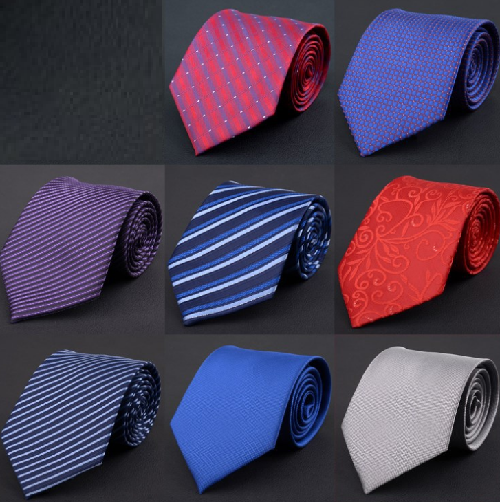 Men's business suit tie and bridegroom tie 8cm black red blue tie