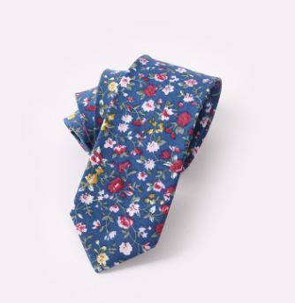 Floral Tie Cotton Printing Men's Wedding Tie