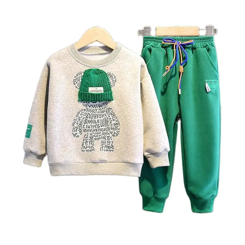 BEAR CARTOON SWEATER AND TROUSER