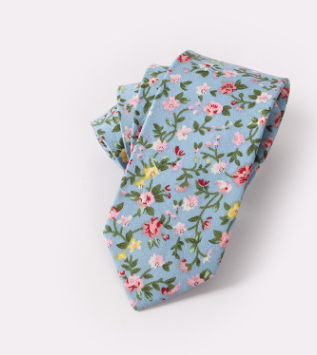 Floral Tie Cotton Printing Men's Wedding Tie