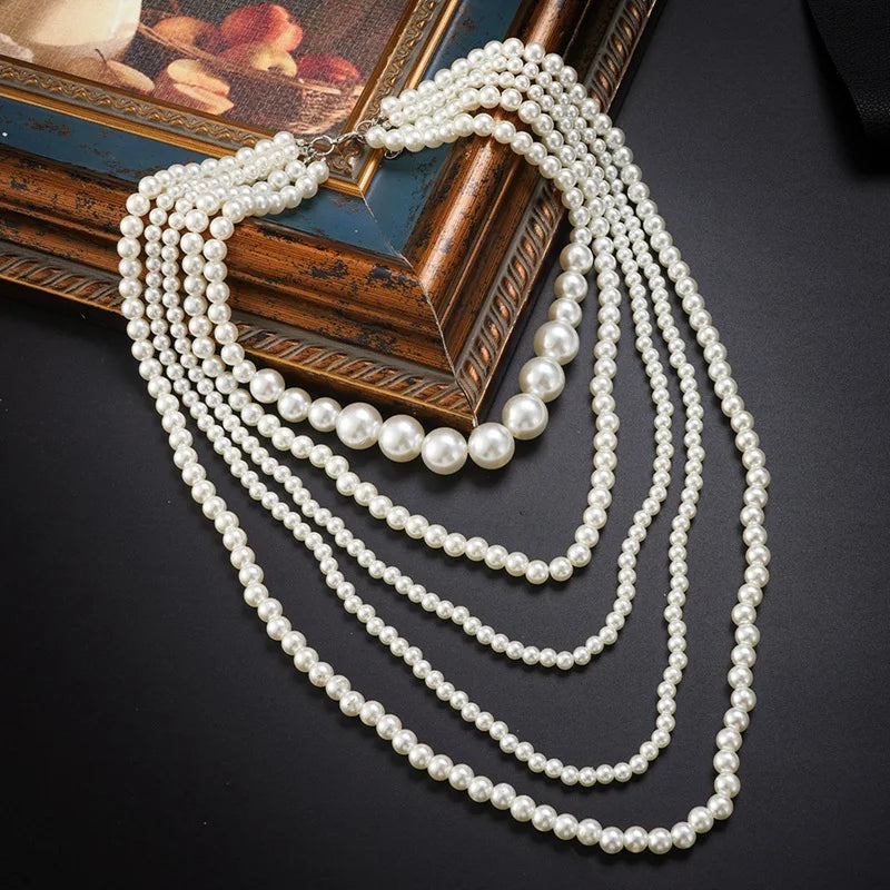 LONG FAUX PEARL NECKLACE