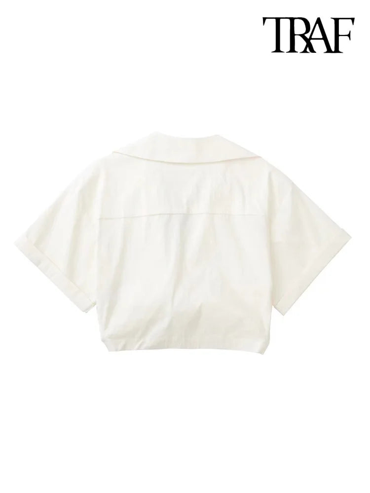 CROPPED GABARDINE SHIRT