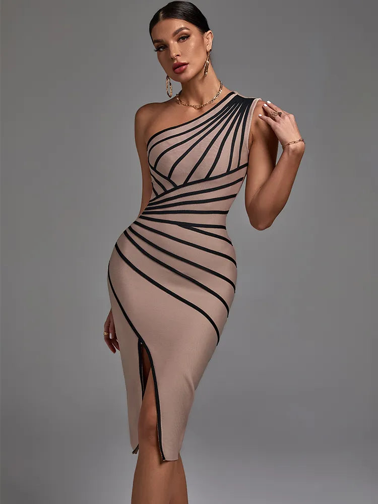 One Shoulder Bandage Dress