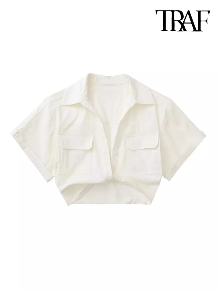 CROPPED GABARDINE SHIRT