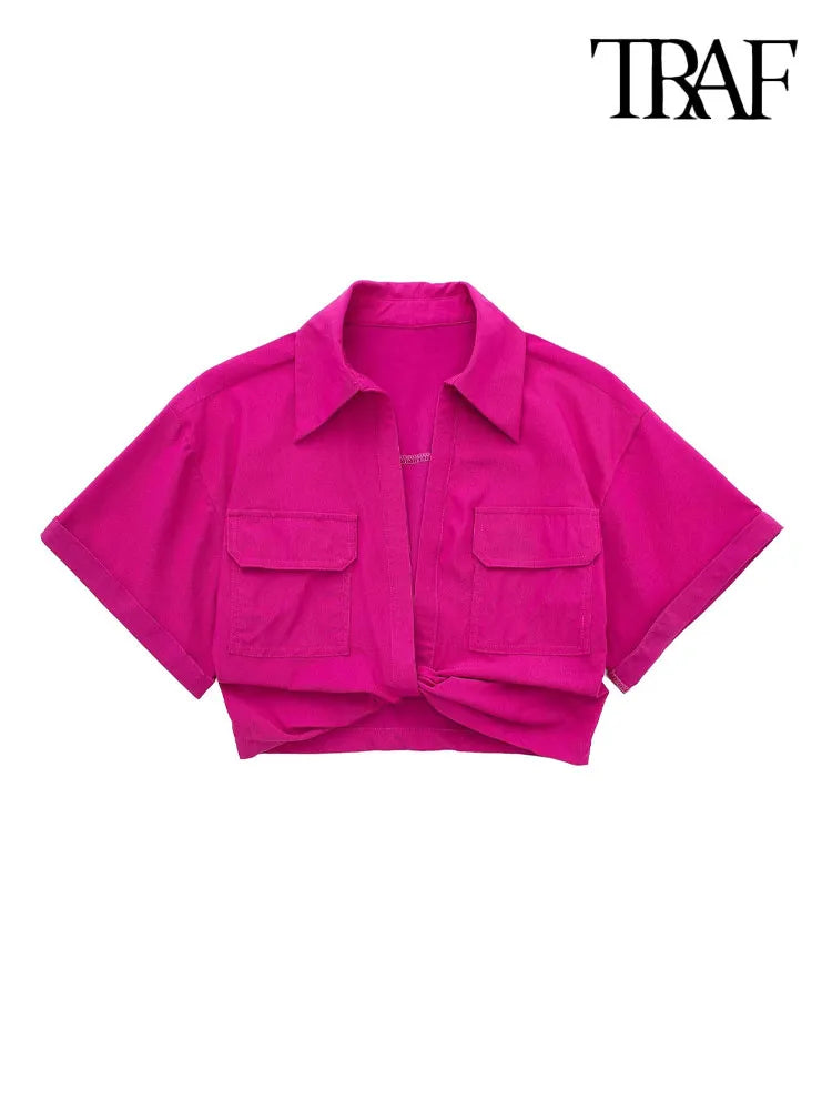 CROPPED GABARDINE SHIRT