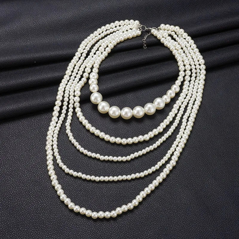 LONG FAUX PEARL NECKLACE