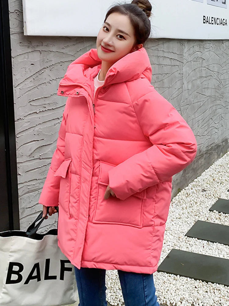 Women Mid-long Parkas Jackets