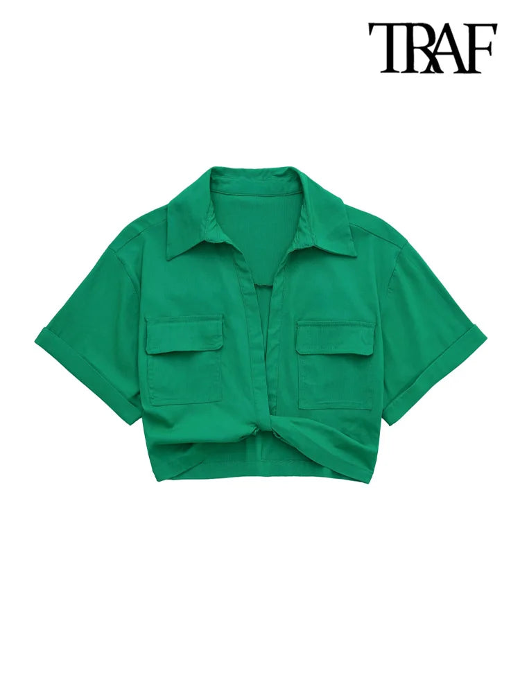 CROPPED GABARDINE SHIRT