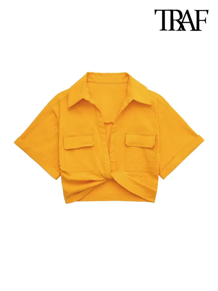 CROPPED GABARDINE SHIRT