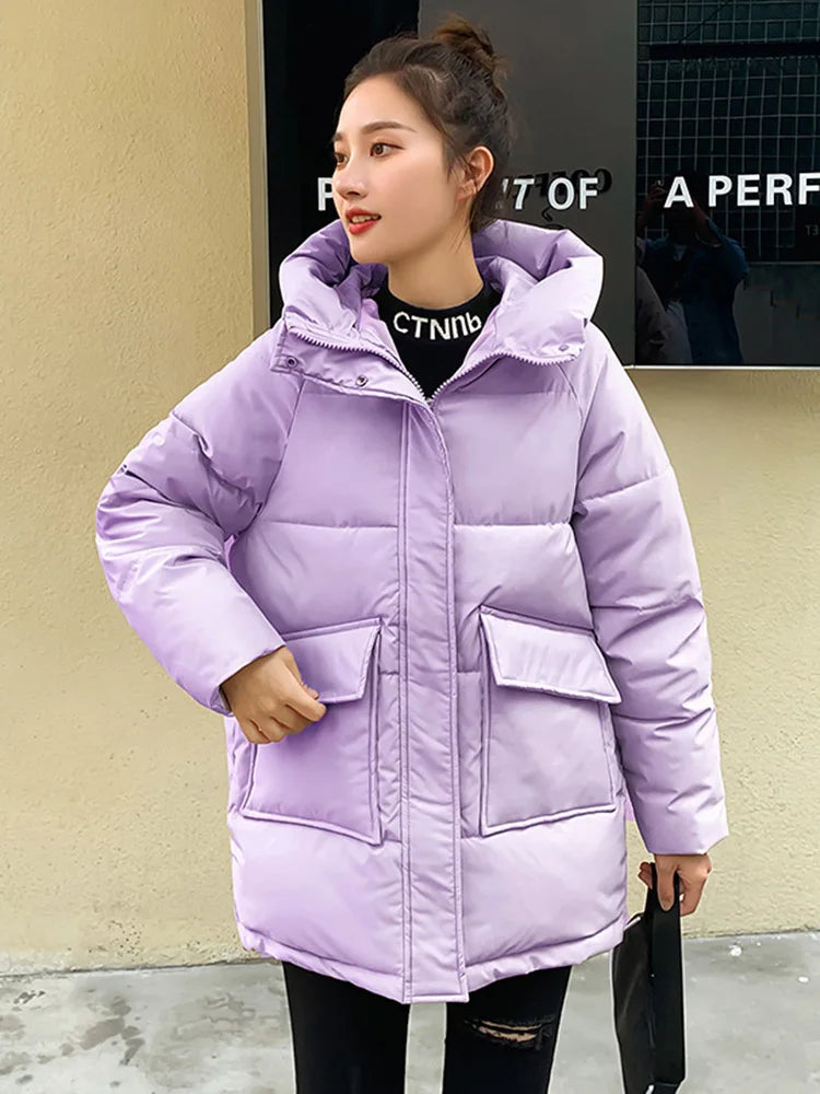 Women Mid-long Parkas Jackets