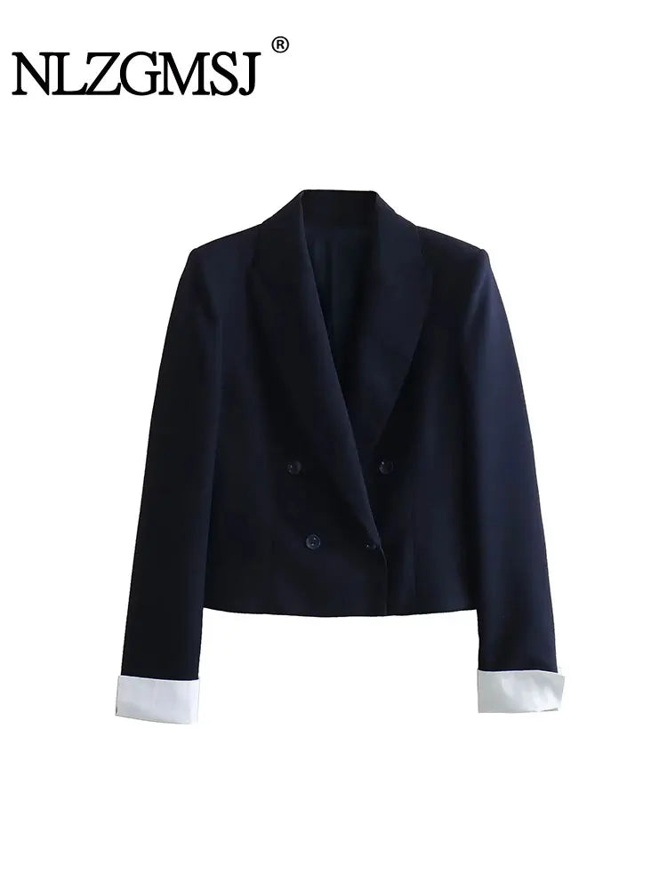 BLAZER WITH CONTRAST CUFFS